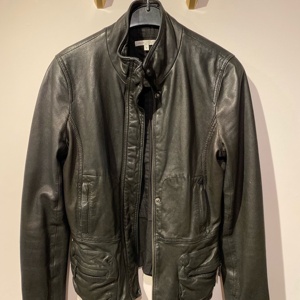 Vince Black leather jacket
